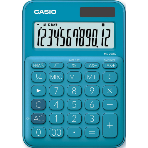 Casio bureaurekenmachine MS-20UC, blauw